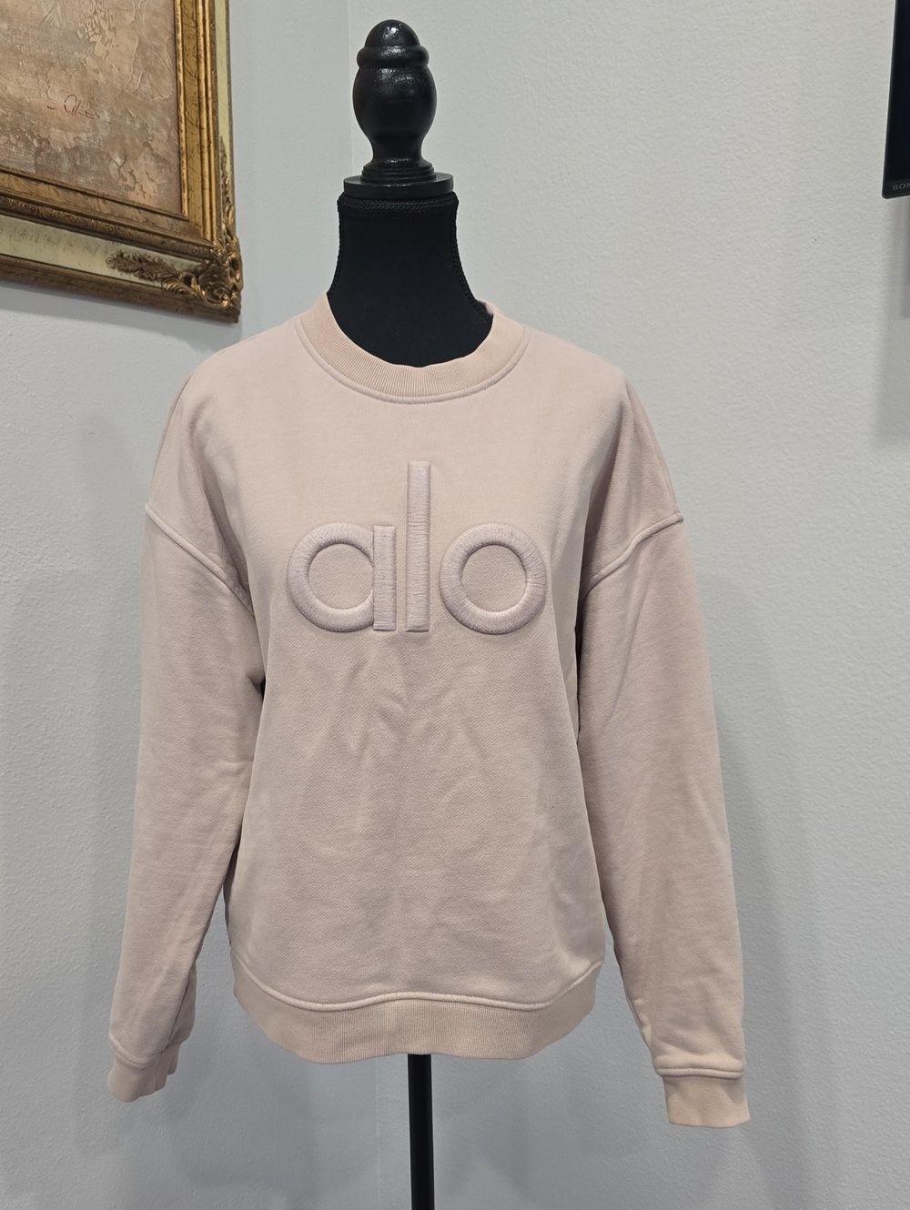 Alo Yoga Renown Crewneck Pullover Sweatshirt - Tan/Taupe -XS